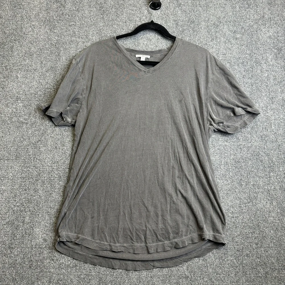James Perse Standard V-Neck T-Shirt Mens 3 Gray Short Sleeve Cotton Basic Tee